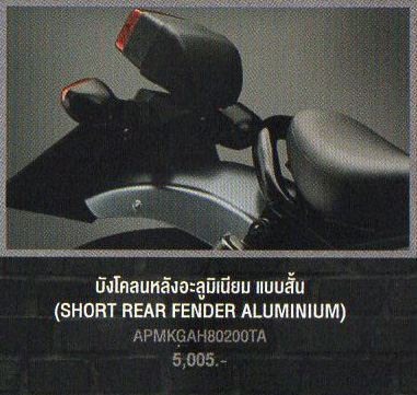 SHORT REAR FENDER ALUMINIUM (ショートリアフェンダー アルミ)
