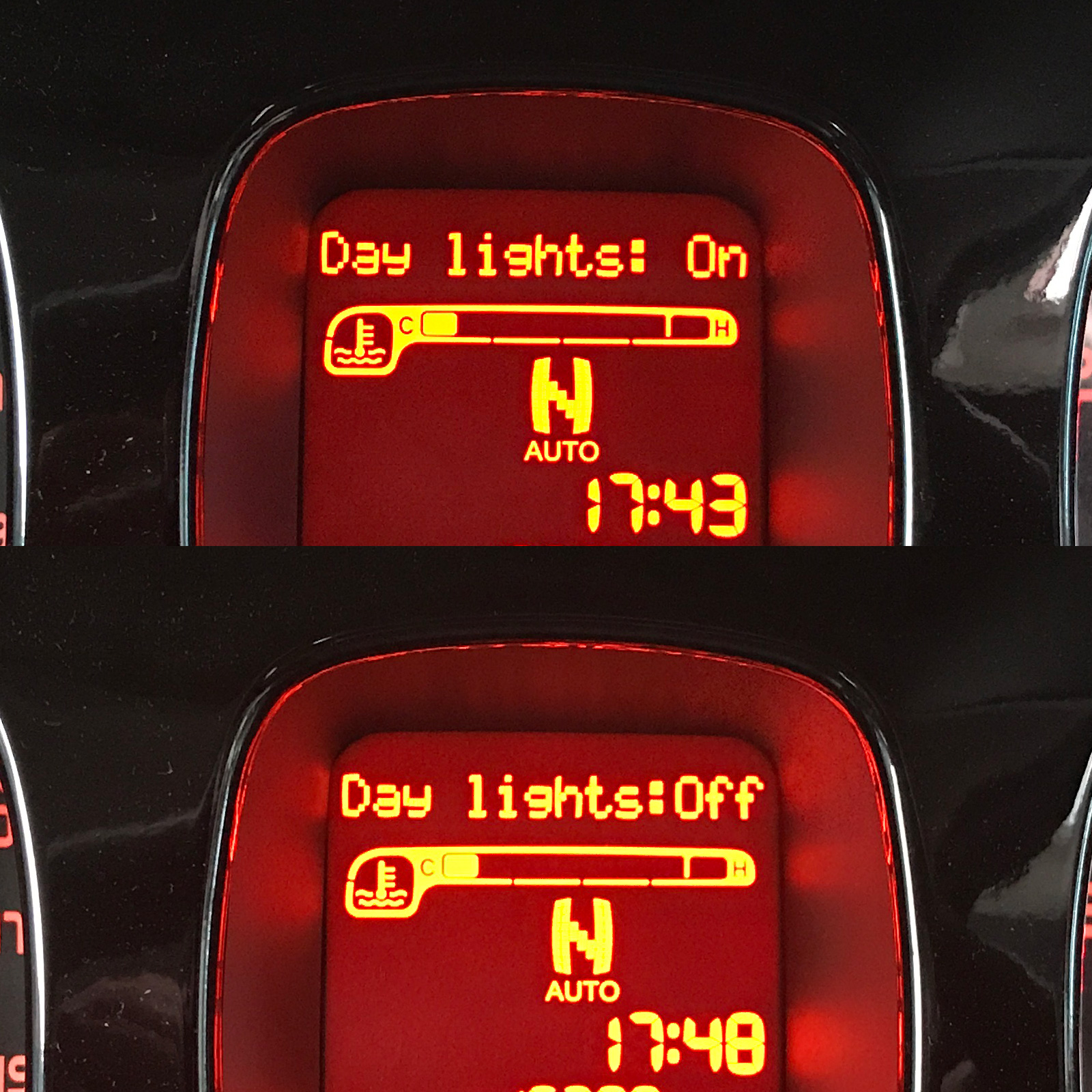 FIAT PANDA3(2013) のデイライト(DRL)を有効化