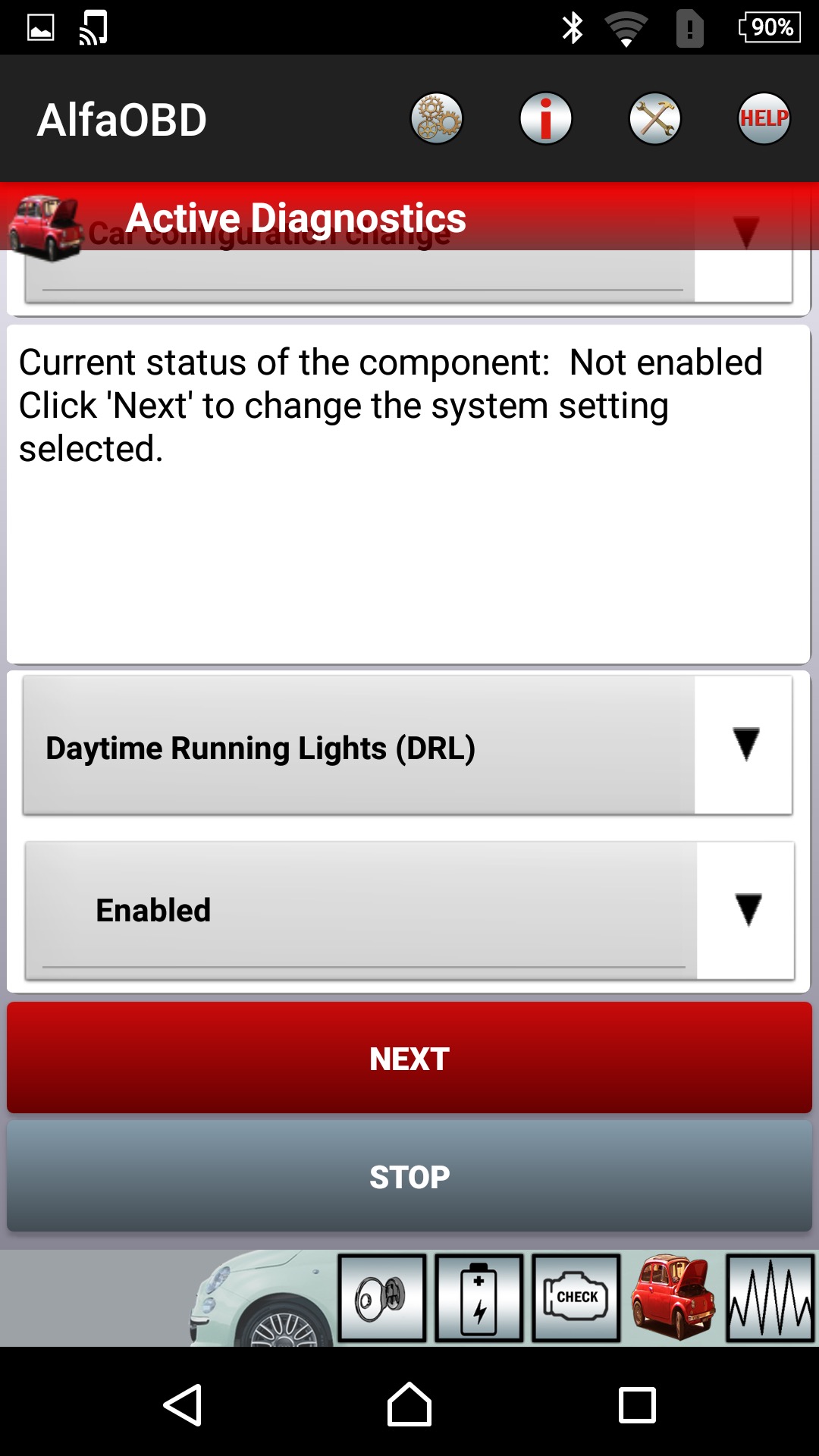 FIAT PANDA3(2013) のデイライト(DRL)を有効化