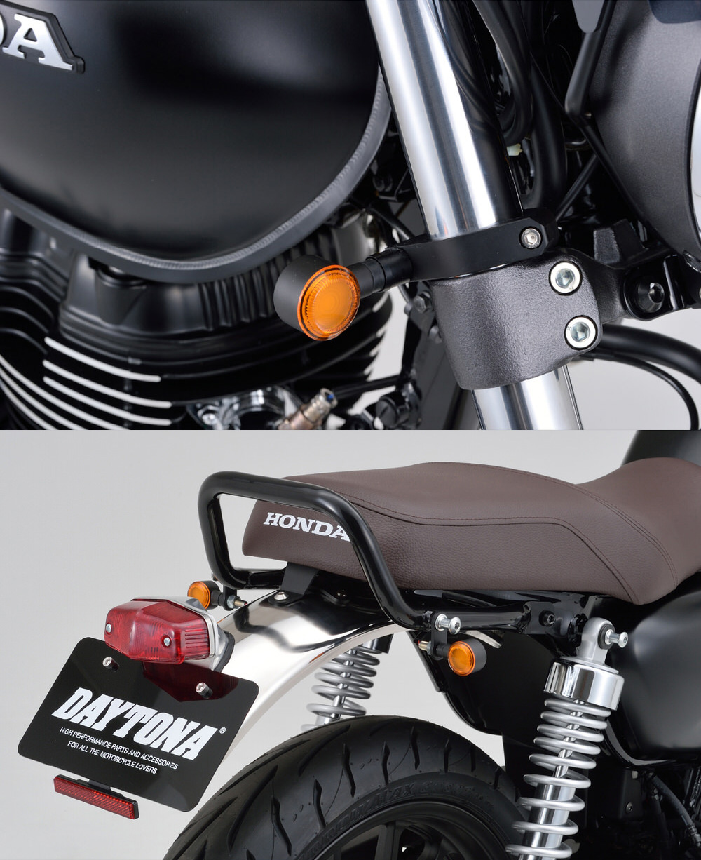 HONDA GB350 DAYTONA（デイトナ）LEDウインカーキット D-Light SOL　前後セット デイトナ製ステンレスリアフェンダー（21800）用